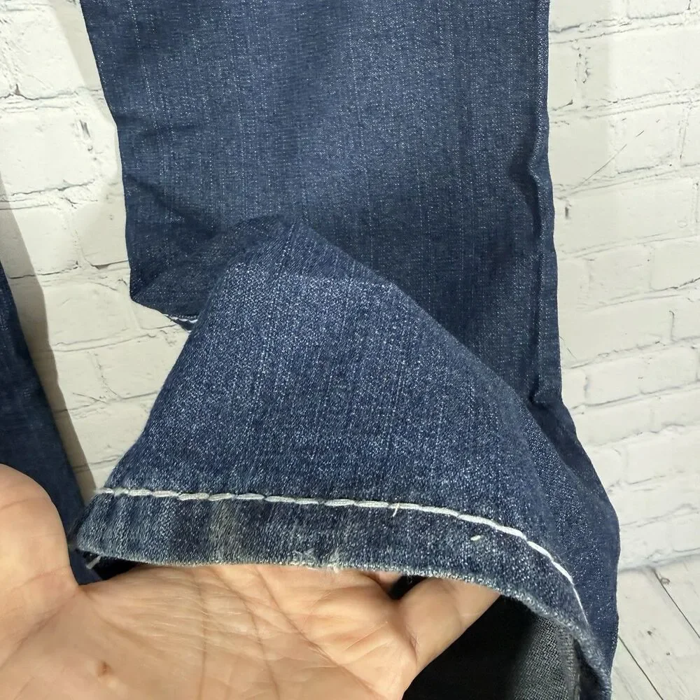 True Religion Johnny Super T Row Seat Jeans Men 38x34 Dark Wash Straight Denim